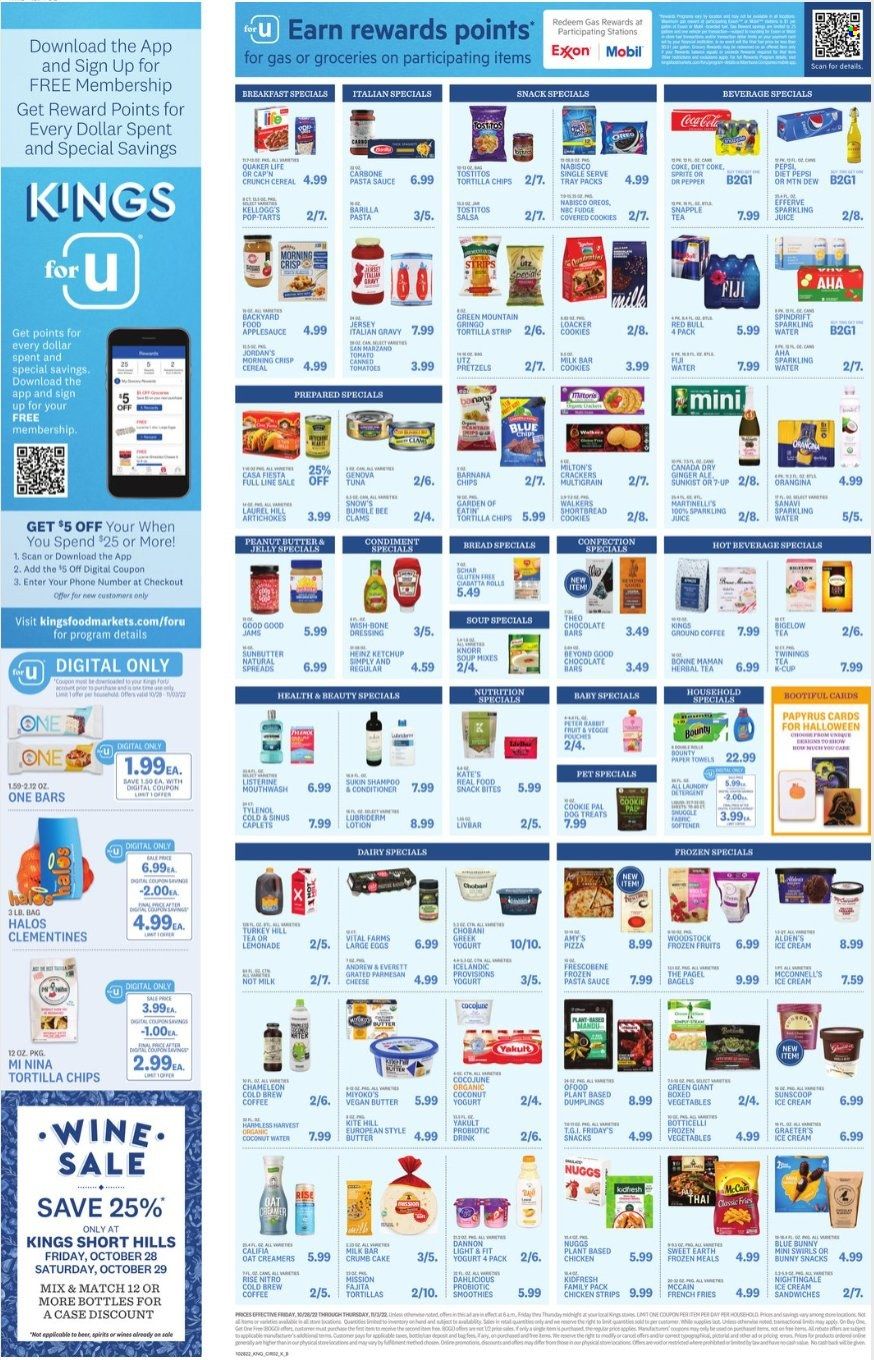 Kings Food Markets (CT, NJ, NY) Weekly Ad Flyer Specials October 28 to November 3, 2022
