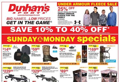 Dunham's Sports Weekly Ad Flyer Specials October 29 to November 3, 2022