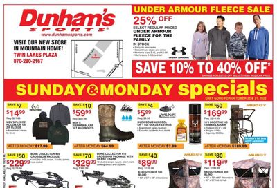 Dunham's Sports (AR) Weekly Ad Flyer Specials October 29 to November 3, 2022