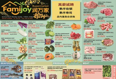 Famijoy Supermarket Flyer October 28 to November 3