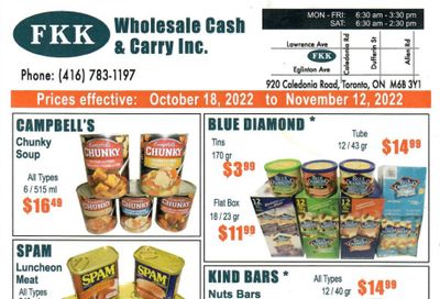 FKK Wholesale Cash & Carry Flyer October 18 to November 12