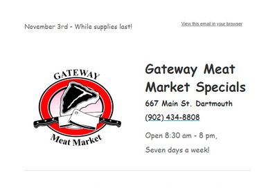 Gateway Meat Market Flyer November 3 to 9