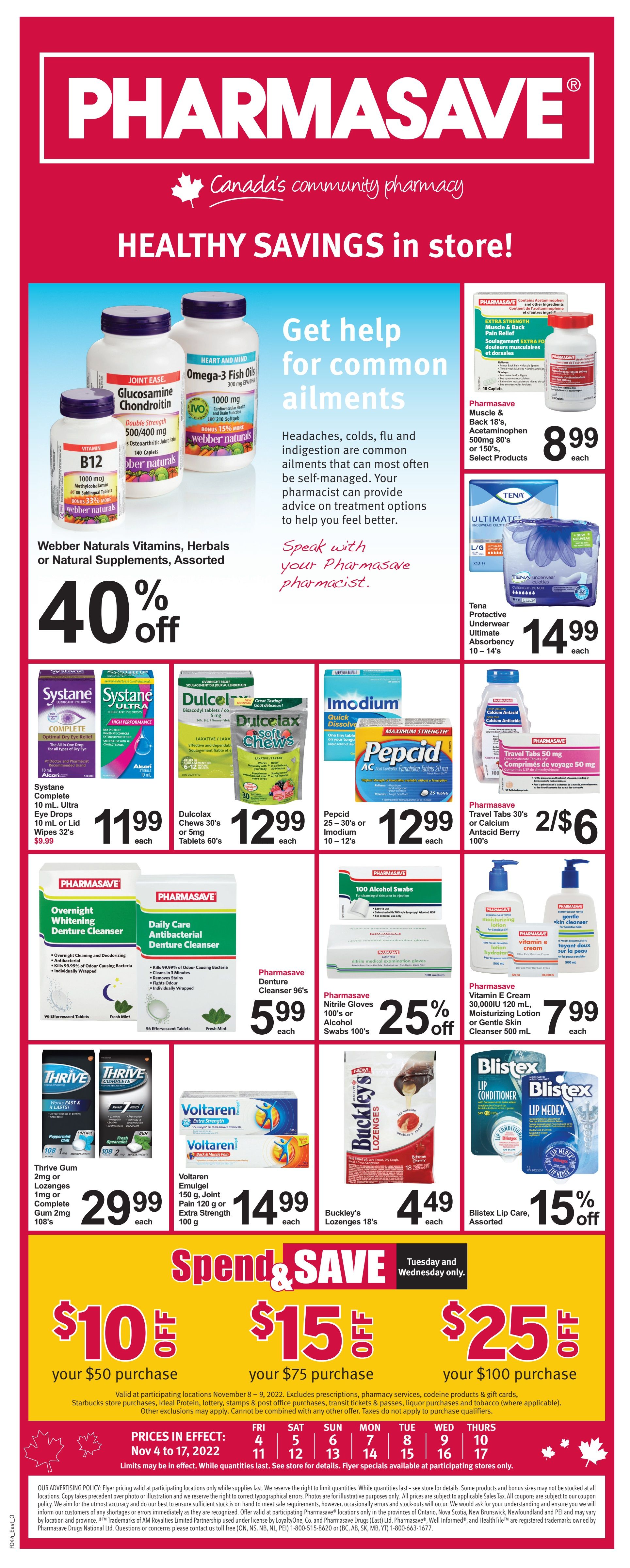 Pharmasave (ON) Flyer November 4 to 17