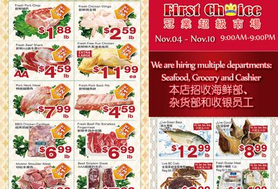 First Choice Supermarket Flyer November 4 to 10