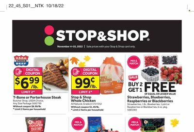 Stop & Shop (MA) Weekly Ad Flyer Specials November 4 to November 10, 2022