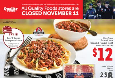 Quality Foods Flyer November 7 to 13