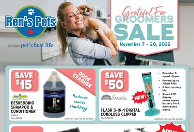 Ren's Pets Grateful for Groomers Sale Flyer November 7 to 20