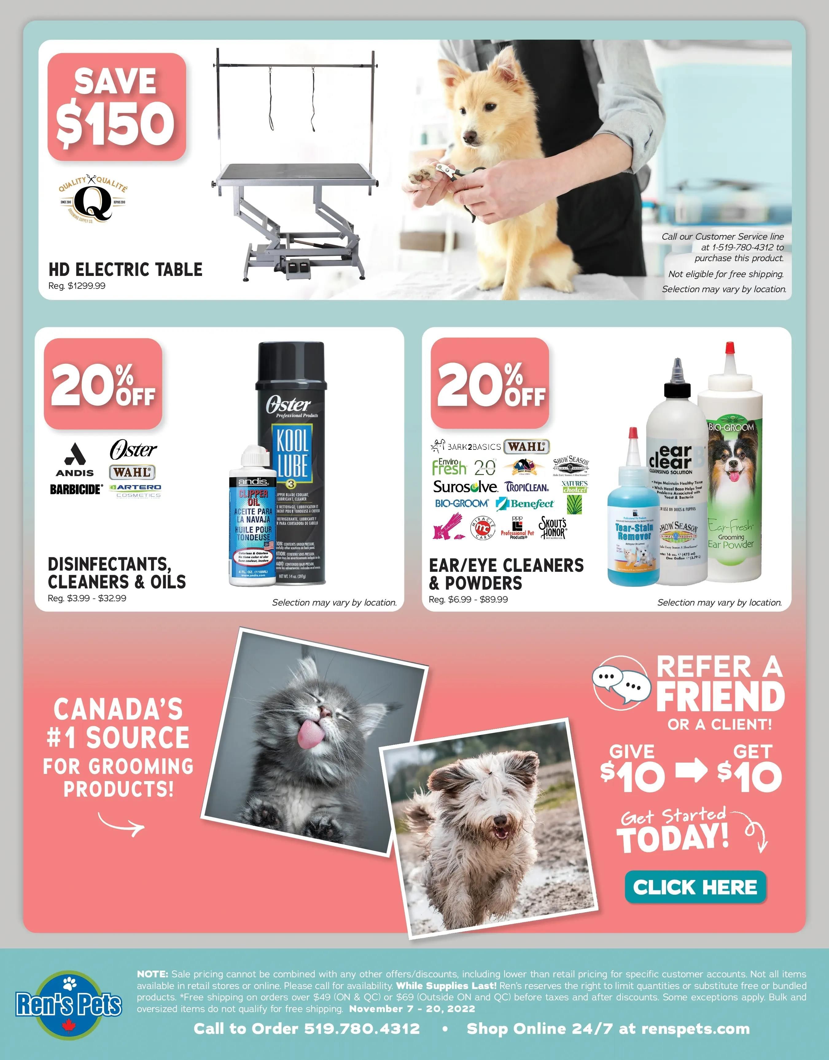 Ren's Pets Grateful for Groomers Sale Flyer November 7 to 20