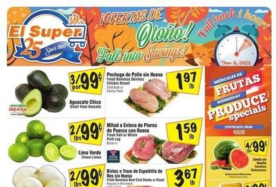 El Super (CA, NM, NV, TX) Weekly Ad Flyer Specials November 2 to November 8, 2022