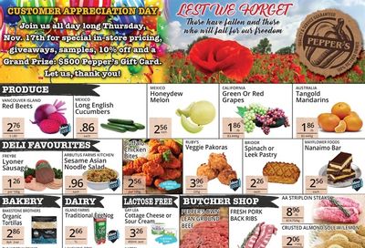 Pepper's Foods Flyer November 8 to 14