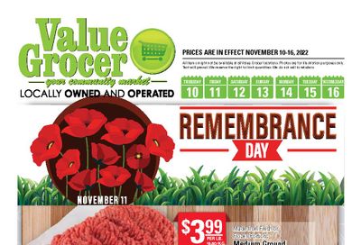 Value Grocer Flyer November 10 to 16