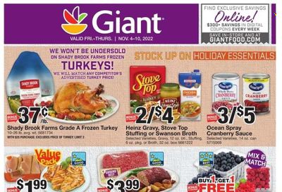 Giant Food (DE, MD, VA) Weekly Ad Flyer Specials November 4 to November 10, 2022
