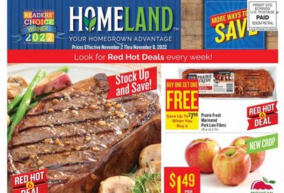 Homeland (OK, TX) Weekly Ad Flyer Specials November 2 to November 8, 2022