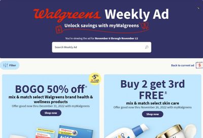 Walgreens Weekly Ad Flyer Specials November 6 to November 12, 2022