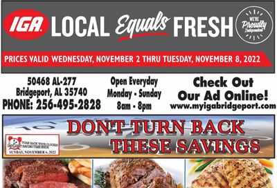 IGA (50) Weekly Ad Flyer Specials November 2 to November 8, 2022