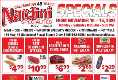 Nardini Specialties Flyer November 10 to 16