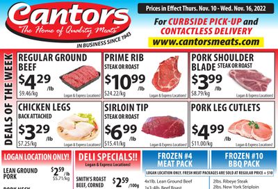 Cantor's Meats Flyer November 10 to 16
