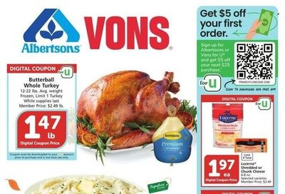 Vons (CA) Weekly Ad Flyer Specials November 9 to November 15, 2022