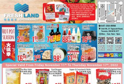 FreshLand Supermarket Flyer November 11 to 17
