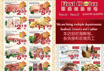 First Choice Supermarket Flyer November 11 to 17