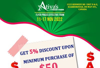 Atiya's Fresh Farm Flyer November 11 to 17