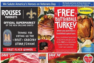 Rouses Markets (AL, LA, MS) Weekly Ad Flyer Specials November 9 to November 16, 2022