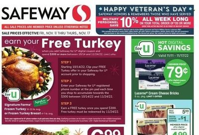 Safeway (MD, VA) Weekly Ad Flyer Specials November 11 to November 17, 2022