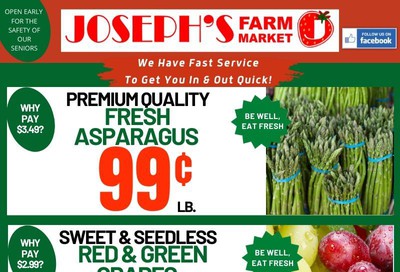 Joseph's Farm Market Flyer April 18 and 19