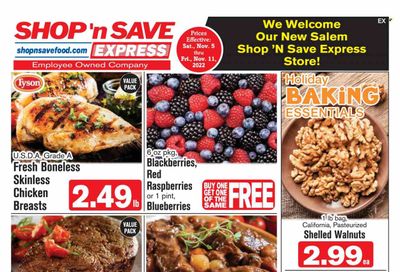 Shop ‘n Save Express (MD, PA, WV) Weekly Ad Flyer Specials November 5 to November 11, 2022