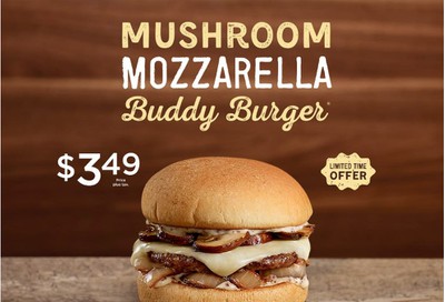 A&W Canada Coupon: Mushroom Mozzarella Buddy Burgers for $3.49