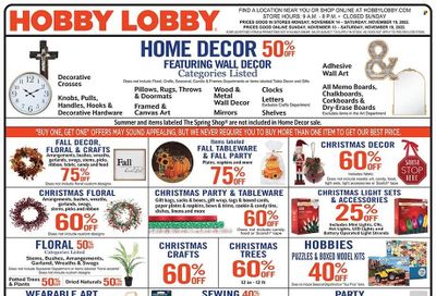Hobby Lobby Weekly Ad Flyer Specials November 13 to November 19, 2022