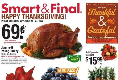 Smart & Final (AZ, CA) Weekly Ad Flyer Specials November 16 to November 24, 2022