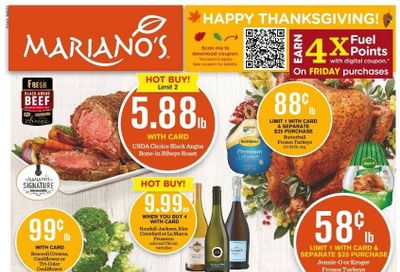 Mariano’s (IL) Weekly Ad Flyer Specials November 16 to November 24, 2022
