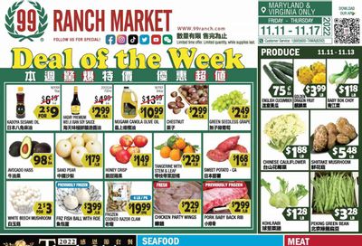 99 Ranch Market (10, MD) Weekly Ad Flyer Specials November 11 to November 17, 2022