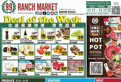 99 Ranch Market (47) Weekly Ad Flyer Specials November 11 to November 17, 2022