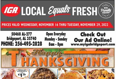 IGA (50) Weekly Ad Flyer Specials November 16 to November 29, 2022