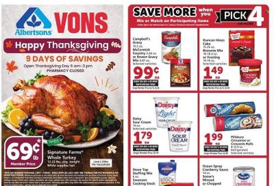 Vons (CA) Weekly Ad Flyer Specials November 16 to November 24, 2022