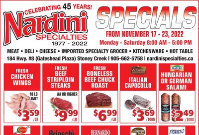Nardini Specialties Flyer November 17 to 23
