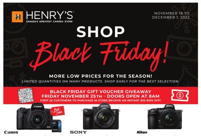 Henry's Black Friday Flyer November 18 to December 1, 2022