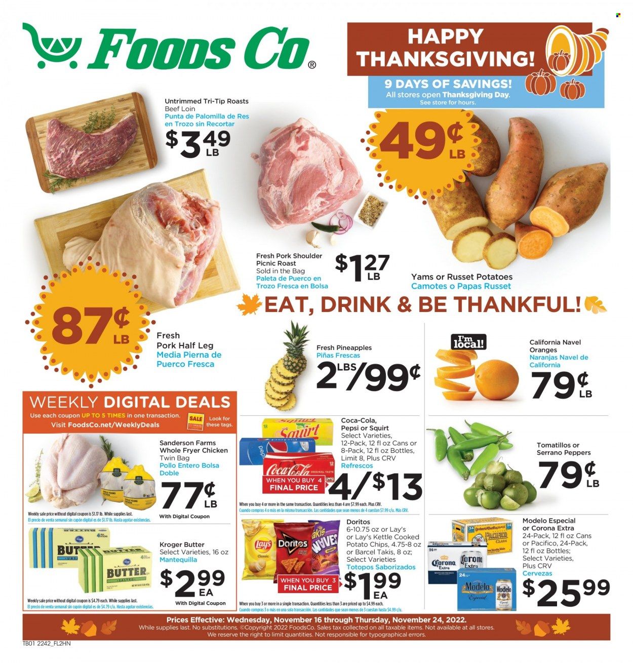 Foods Co (CA, OH, VA) Weekly Ad Flyer Specials November 16 to November 24, 2022