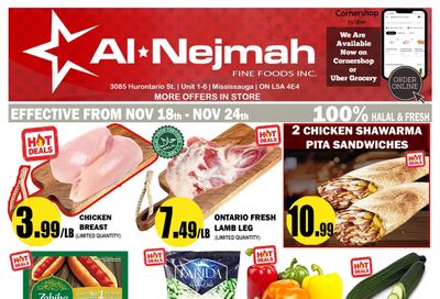 Alnejmah Fine Foods Inc. Flyer November 18 to 24