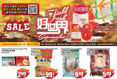 Field Fresh Supermarket Flyer November 18 to 24