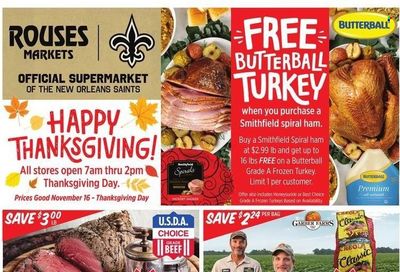 Rouses Markets (AL, LA, MS) Weekly Ad Flyer Specials November 16 to November 24, 2022