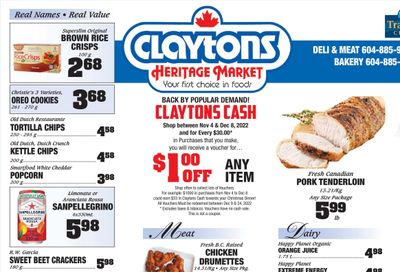 Claytons Heritage Market Flyer November 18 to 24