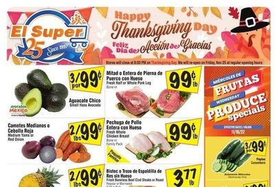 El Super (CA, NM, NV, TX) Weekly Ad Flyer Specials November 16 to November 22, 2022