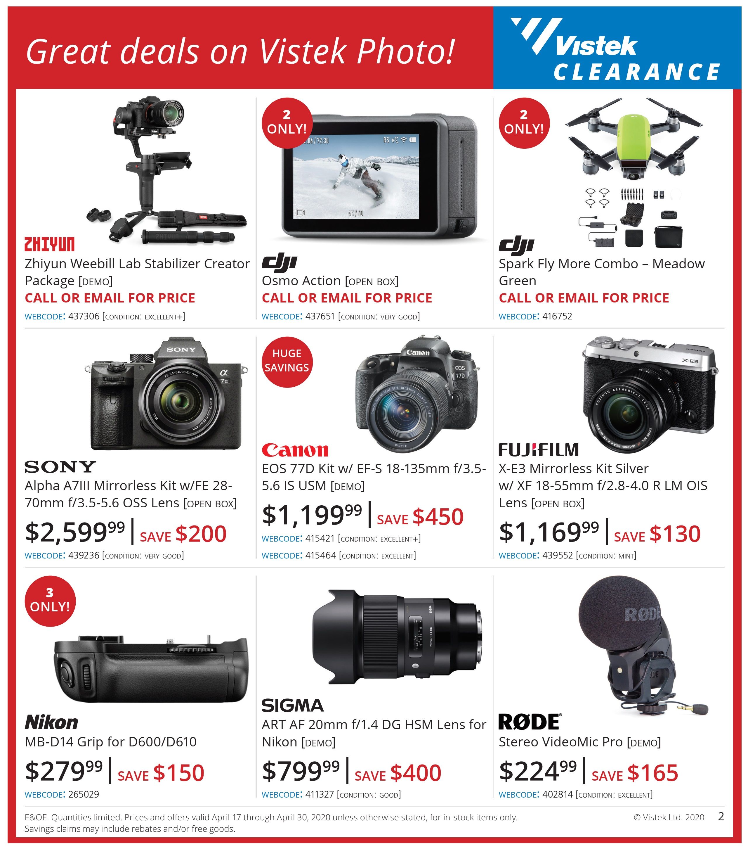 Vistek Flyer April 17 to 30