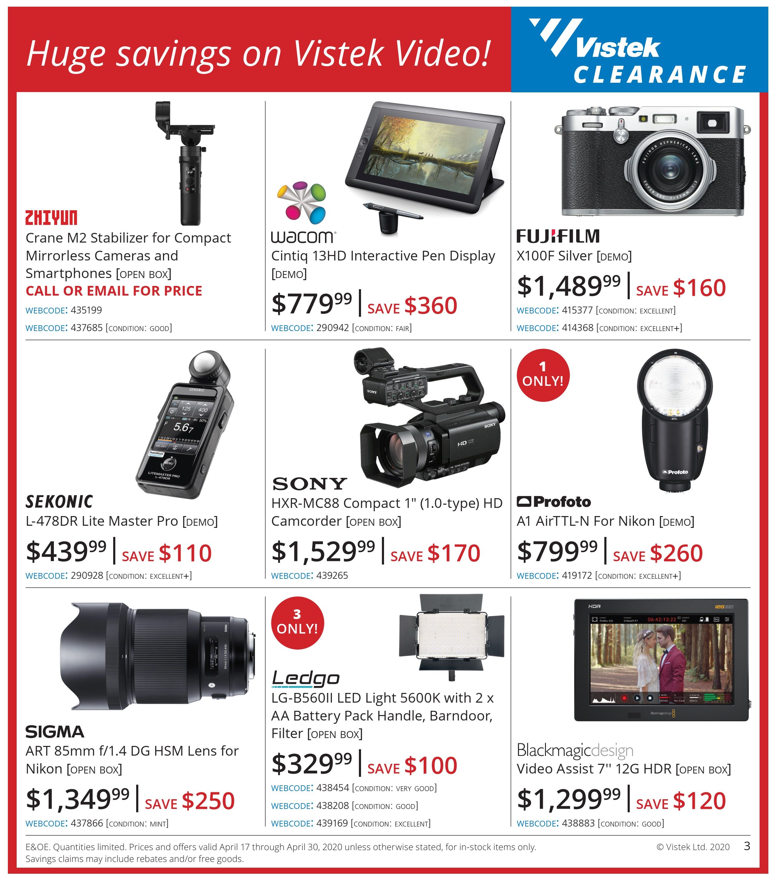 Vistek Flyer April 17 to 30