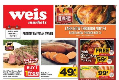 Weis (MD, NY, PA) Weekly Ad Flyer Specials November 17 to November 24, 2022