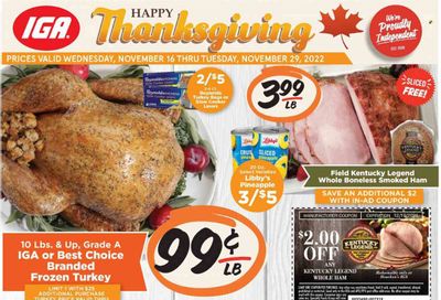 IGA (KY) Weekly Ad Flyer Specials November 16 to November 29, 2022