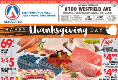 Associated Supermarkets (NY) Weekly Ad Flyer Specials November 18 to November 24, 2022